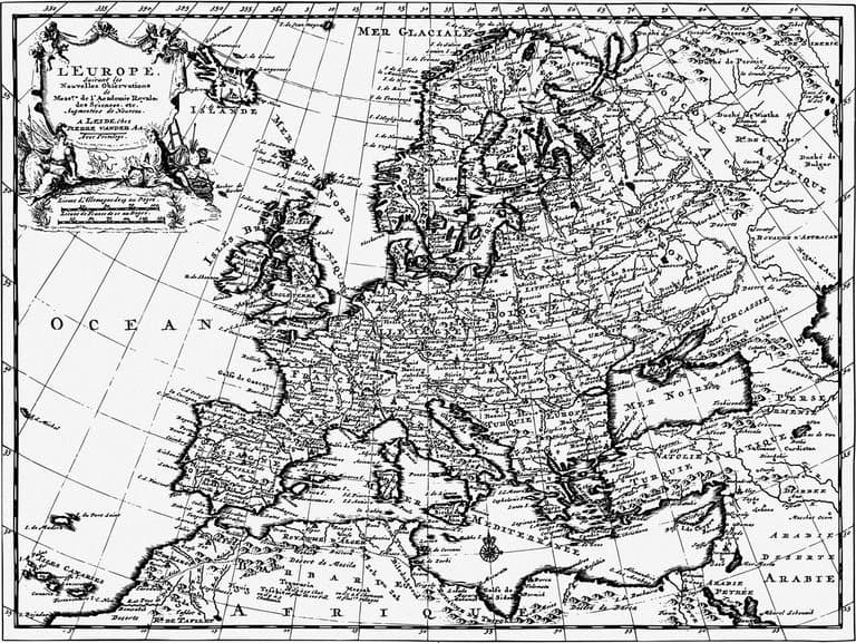 Gammal karta över Europa